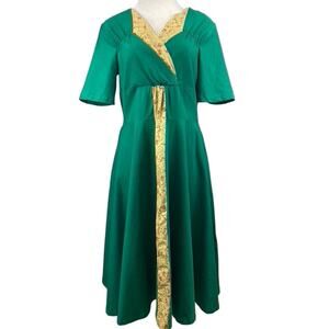 MUXXN Retro 40s Emerald Green‎ Fit Flare Dress Womens (2XL) Volup Plus Stretch